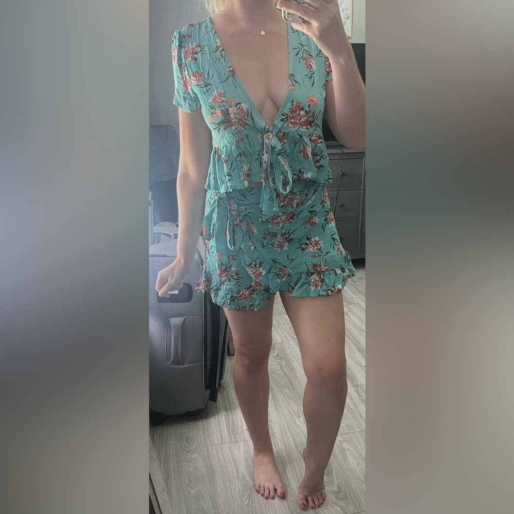 NWT 2 piece wrap top and Skort